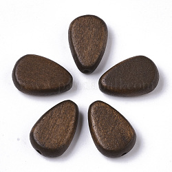 Perle di legno naturale verniciate, lacrima, marrone noce di cocco, 18x12x5.5mm, Foro: 1.5 mm