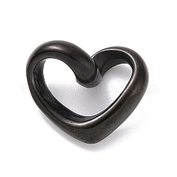 Ионное покрытие (ip) 304 соединительное кольцо из нержавеющей стали, Twisted Heart, металлический черный, 13x16x7 мм, внутренний диаметр: 3.5x11 мм