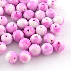 Perles acryliques opaques, ronde, moyen orchidée, 8mm, Trou: 1.5mm, environ 1800 pcs/500 g