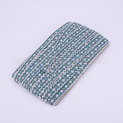 Вышивка полиэстер кружевная отделка, цветочным узором, для аксессуаров для одежды своими руками, средне бирюзовый, 1/2 дюйм (12 мм), около 22 ярда (20.116 м) / пачка