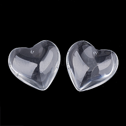 Valentine Gifts for Her Ideas Glass Pendants, Heart, Clear, 41x42x14mm, Hole: 2mm