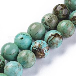 Natürliche Howlith Perlen Stränge, gefärbt, Runde, 10 mm, Bohrung: 1 mm, ca. 38 Stk. / Stränge, 14.96 Zoll (38 cm)