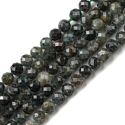 Verde naturale perle di quarzo fili, sfaccettato, tondo, 3.5~3.6mm, Foro: 0.6 mm, circa 106~107pcs/filo, 15.12~15.35 pollice (38.4~39 cm)