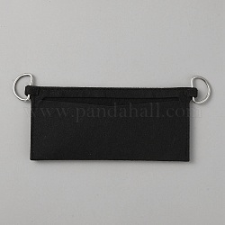 Прямоугольные шерстяные вставки-органайзеры для сумок, с D-образной застежкой из сплава, чёрные, 7.9x18.5x0.3 см