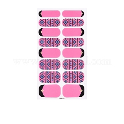 Nail Art Full Cover Nagelkunstfolie, Nagelstreifen mit Glitzerpuder, selbstklebend, für frauen mädchen diy nail art dekoration, Flamingo, 27x8.5~16 mm, 16pcs / Blatt