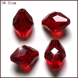 Imitation Austrian Crystal Beads, Grade AAA, Faceted, Bicone, Dark Red, 8x11mm, Hole: 0.9~1mm