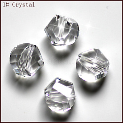 Imitation österreichischen Kristallperlen, Klasse aaa, facettiert, Vieleck, Transparent, 6 mm, Bohrung: 0.7~0.9 mm