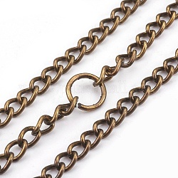 Iron Twisted Chains, Soldered, Nickel Free, Oval, Antique Bronze, 7x5x1mm
