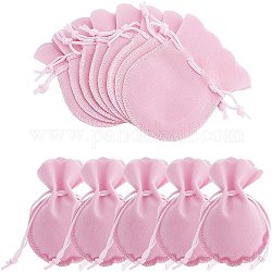 Бархатные сумки, мешочки для украшений в форме калебаса на шнурке, ярко-розовый, 9x7 см
