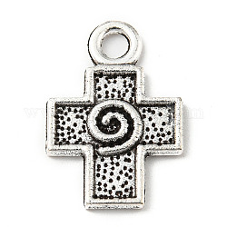 Pendente in lega stile tibetano, croce, argento antico, 19x13x1.5mm, Foro: 2.2 mm, 454pcs/500g