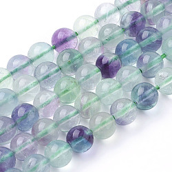 Chapelets de perles en fluorite naturel, Grade a, ronde, 6mm, Trou: 1mm