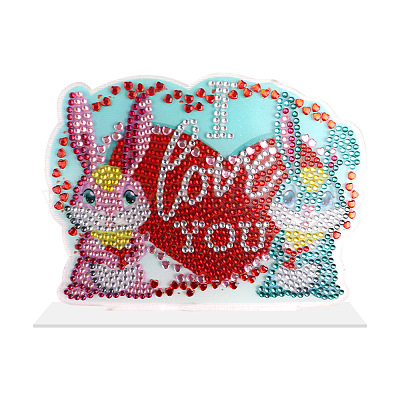 Wholesale DIY Rabbit & Word Love You Display Decoration Diamond