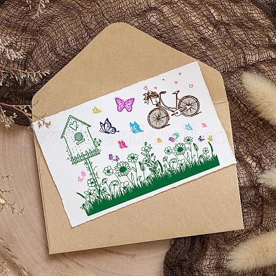 Wholesale CRASPIRE Butterfly Clear Rubber Stamps Mailbox Grass Spring Bike  Transparent Vintage Silicone Bicycle Seals Postmark Journaling Card Making  DIY Scrapbooking Photo Album Decorative Film Frame 