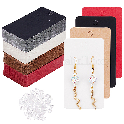 50pcs Earring Display Cards Kraft Paper Earring Holder Cards with