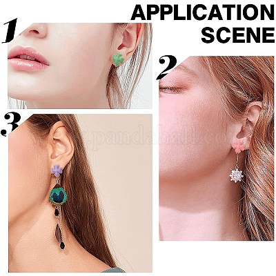 SUNNYCLUE 1 Box 10 Pairs 5 Colors Four Leaf Stud Earrings Colorful Enamel  Clover Shamrock Leaves Good Luck Celtic Earring Brass Studs for St.