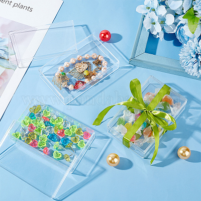 Boîtes de rangement en acrylique transparent rectangle&nbsp;CON-WH0092-50-1