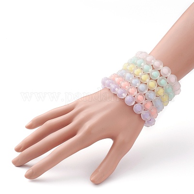Set di braccialetti elasticizzati con perline acriliche trasparenti per  bambini all'ingrosso 