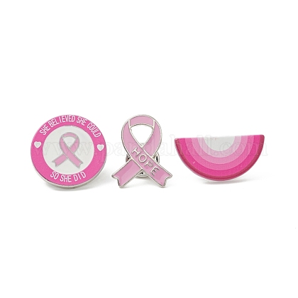 30 Broches Ruban Rose - Épingles De Sensibilisation Cancer Du Sein En émail, Pour Vêtements, Accessoires - 7