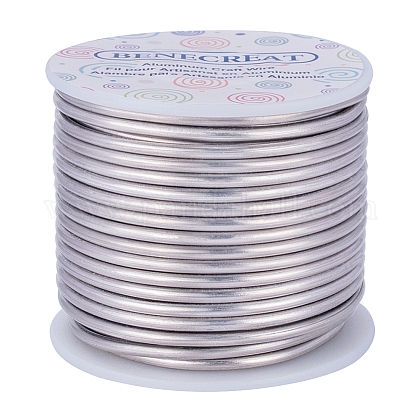 BENECREAT 9 Gauge/3mm Tarnish Resistant Jewelry Craft Wire 17m Bendable Aluminum Sculpting Metal Wire for Jewelry Craft Beading Work - Primary Color AW-BC0001-3mm-17-1