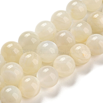 Natürlichen weißen Mondstein Perlen Stränge G-F306-05AB-10mm-01-1