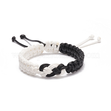Bracelet cordon tressé en polyester ciré BJEW-TA00166-1