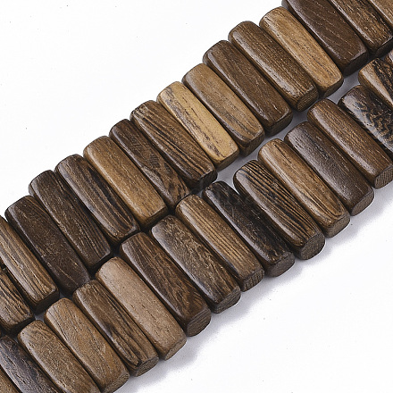 Undyed & Natural Wenge Wood Beads Strands WOOD-T024-051-1