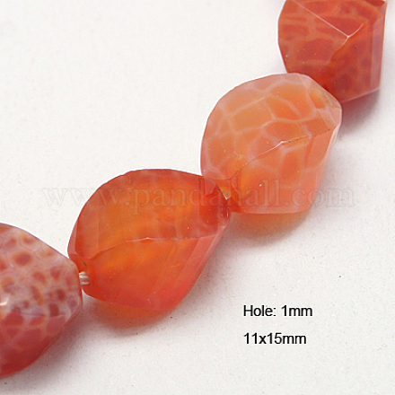 Natural Fire Crackle Agate Beads Strands G-G254-11x15mm-01-1