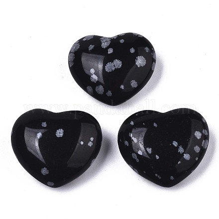 Coeur d'obsidienne flocon de neige naturel pierre d'amour X-G-N0326-56A-1