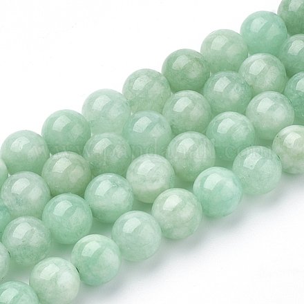 Chapelets de perles naturelles de jade du Myanmar/jade de Birmanie G-T064-22-8mm-1