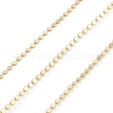 Flache Kugelketten aus Messing mit runden Perlen CHC-M025-53G-1