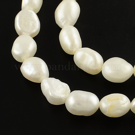 Hebras de perlas de perlas de agua dulce cultivadas naturales de papa PEAR-R012-27-1