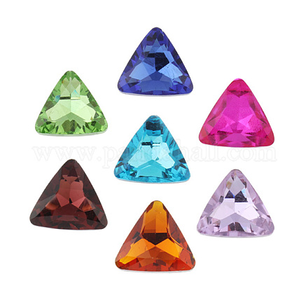Cabochons en verre de dos avec point avec strass&nbsp;RGLA-A016-23x7mm-M-1