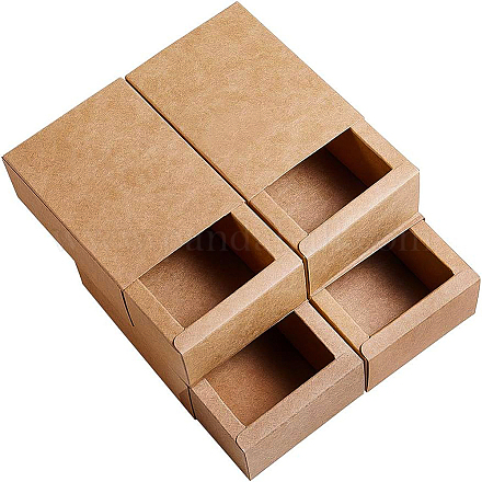 Benecreat boîte à tiroirs en papier kraft boîtes d'emballage cadeau festival bijoux de savon bonbons désherbage fête favorise les boîtes d'emballage cadeau taille 3 (4.4x3.2x1.65