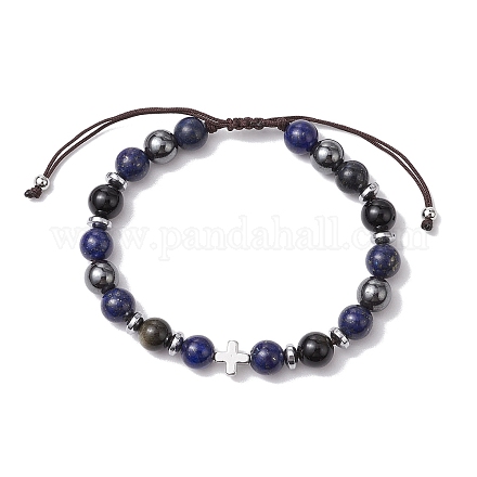 Perline bracciali gemma intrecciati BJEW-JB11139-03-1