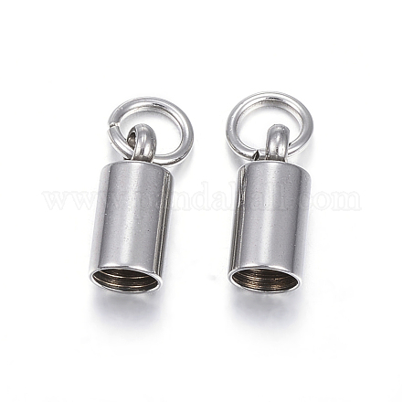201 Stainless Steel Cord Ends X-STAS-E120-01-3.2mm-1