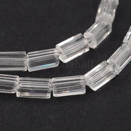 Faceted Rectangle Glass Beads Strands GLAA-J065-A15-1