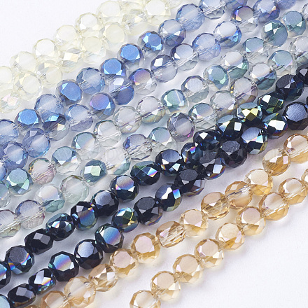 Chapelets de perles en verre électroplaqué EGLA-J032-4mm-M-1