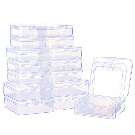 Benecreat 27 confezione di scatole di contenitori per contenitori di plastica trasparente rettangolari di dimensioni miste con coperchio per oggetti CON-BC0003-01-1