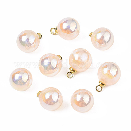 ABS Kunststoff Nachahmung Perlen Charms PACR-T015-01B-1