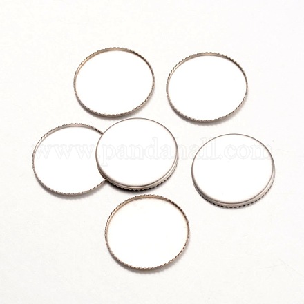 316 Surgical Stainless Steel Milled Edge Bezel Cups X-STAS-K099-01-18mm-P-1