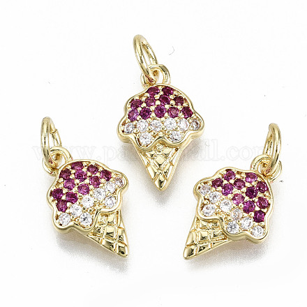 Brass Micro Pave Colorful Cubic Zirconia Charms ZIRC-S067-163-NF-1