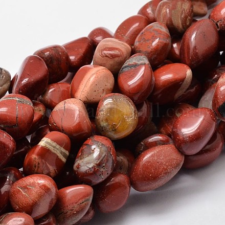 Pépites naturelles de jaspe rouge perle brins G-L288-20-1