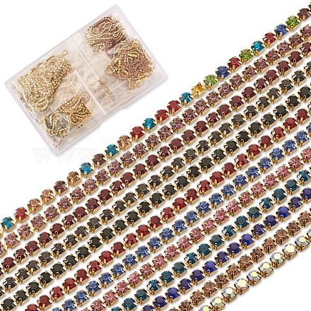 Chaines strass strass en laiton non plaqué 12m 12 couleurs craftdady CHC-CD0001-02-1