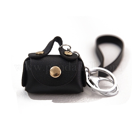 Imitation Leather Mini Coin Purse with Key Ring PW-WG51766-05-1