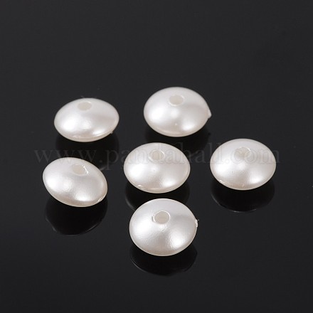Imitation Pearl Acrylic Pi Disc Spacer Beads MACR-O019-01-1