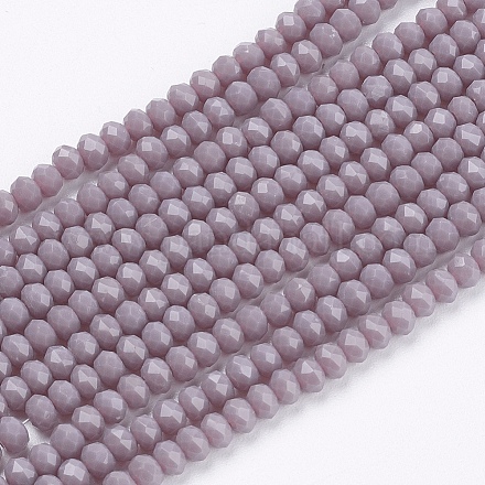 Opaque Solid Color Glass Bead Strands GLAA-F076-A06-1