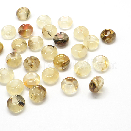 Pastèque pierre verre européen grand trou perles G-Q442-04-1