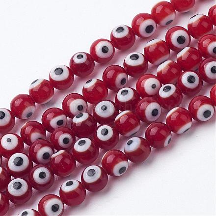 Chapelets de perles vernissées manuelles LAMP-J082-01-6mm-1