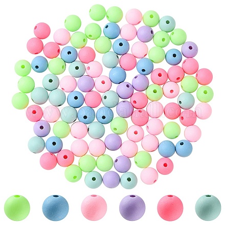 Круглый спрей окрашены флуоресцентные акриловые шарики MACR-YW0002-71-1