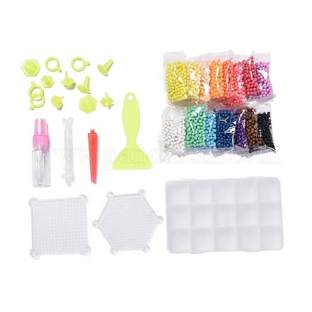 Fai da te 15 colori 3000 pezzi 4mm pva rotondo kit di perline con fusibile ad acqua per bambini DIY-Z007-51-1